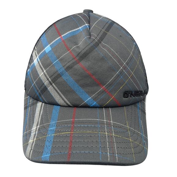 O'Neill Snapback Trucker Hat Multicolor One Size Adjustable Mesh Back Plaid - Picture 1 of 9